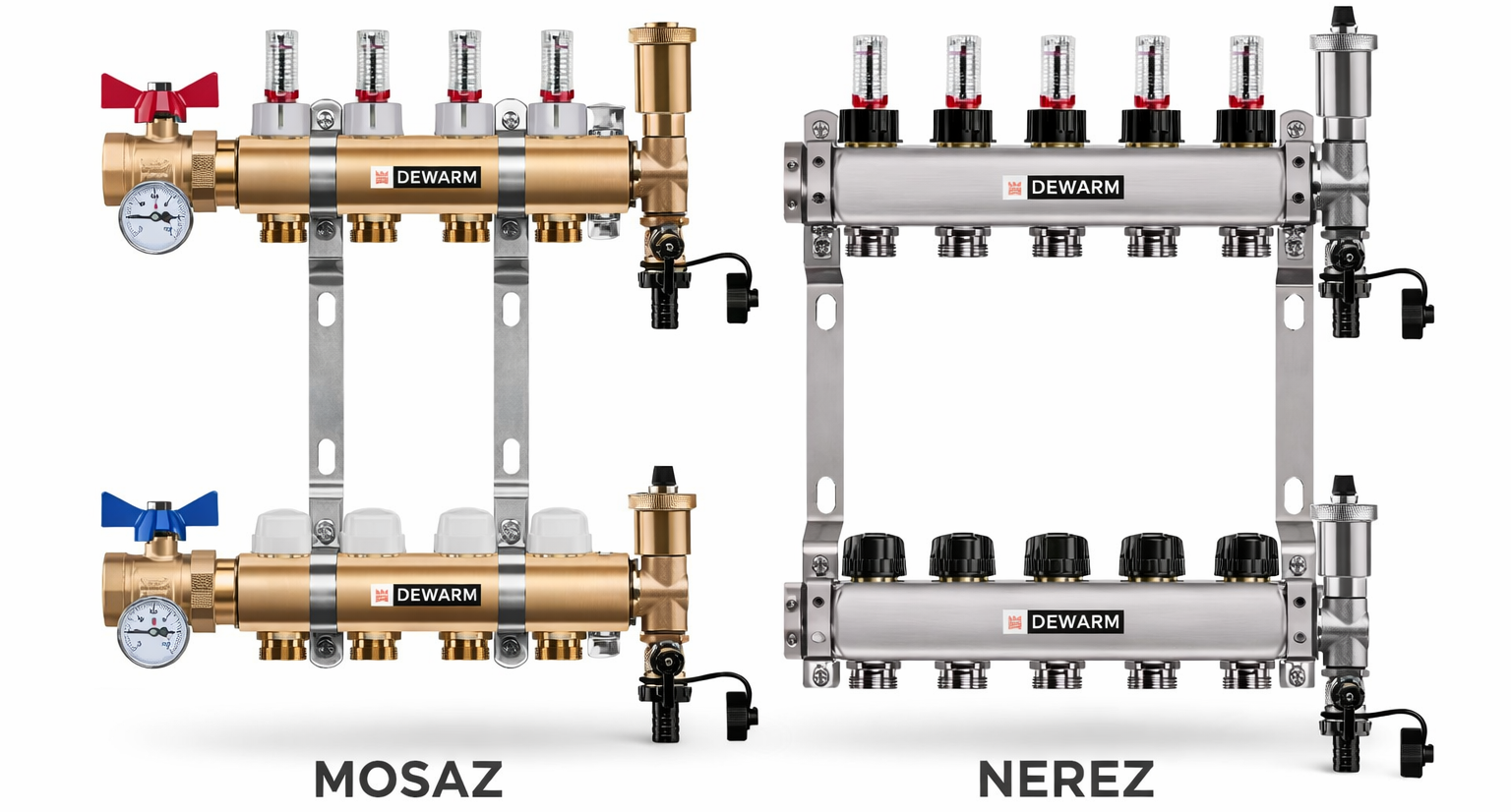 Dewarm - mosazné a nerezové rozdělovače podlahového topení